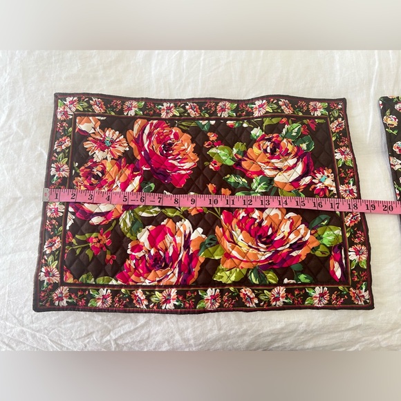Vera Bradley | English Rose Placemats Set of 4 Floral Quilted - Picture 5 of 7